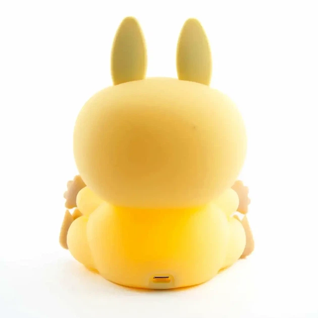 Ночник аккумуляторный Labubu желтый 2.5 Вт 14x11x8.5 см USB светодиодный из силикона для детей - изображение 5