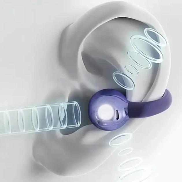 Бездротові Bluetooth навушники з активним шумозаглушенням 5 годин роботи мікрофон M79 фіолетові - зображення 5