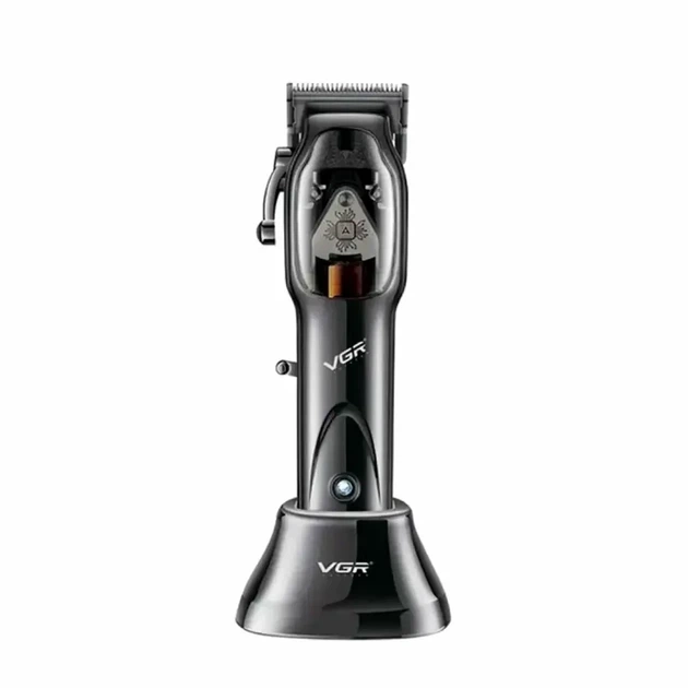 Аккумуляторная машинка для стрижки волос VGR V653 10 Вт 250 г USB керамические и титановые лезвия 4 насадки черный - изображение 3