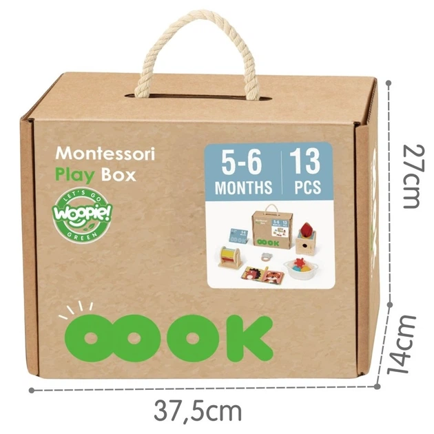 Розвиваючий набір Woopie Green Сенсорна коробка XXL Монтессорі 6в1 для дітей 5-6 місяців 13 елементів (5906280658236) - зображення 3