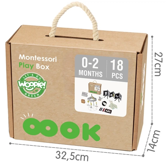 Розвиваючий набір Woopie Green Сенсорна коробка XXL Монтессорі 7в1 для дітей 0-2 місяців 18 елементів (5906280658182) - зображення 3