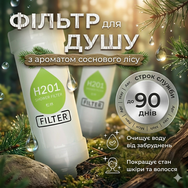 Фильтр для душа H201 «Сосновой Лес» - Витаминное очищение для кожи и волос (101) - изображение 2