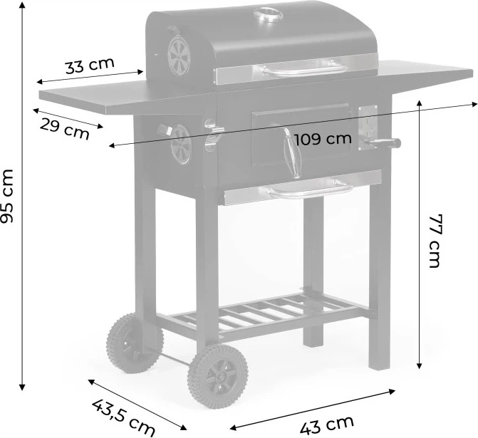Grill węglowy ModernHome by Multistore RIL-4833 (5905817010363) - obraz 9