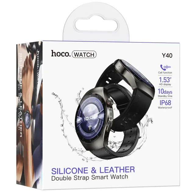 Смарт-годинник Hoco Y40 Smart sports watch (call version) Black - изображение 7