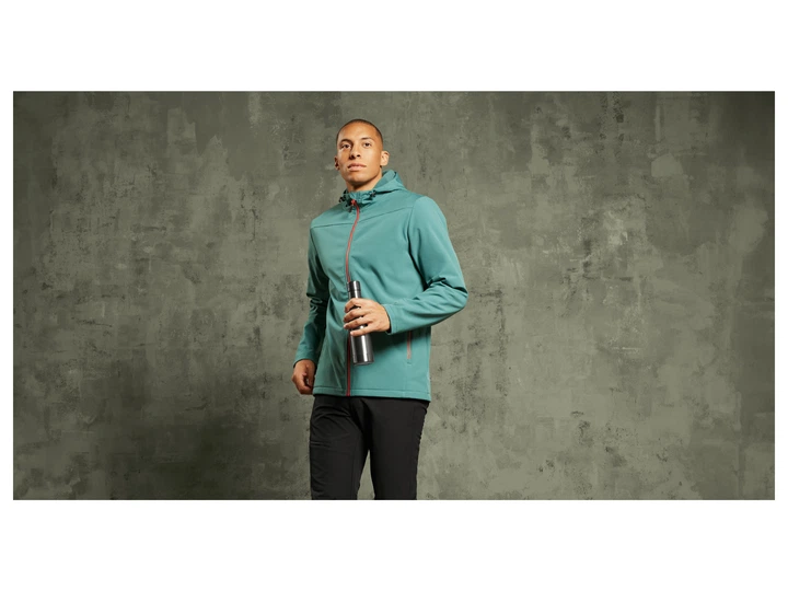 Куртка Softshell (софтшел) водоотталкивающая и ветрозащитная для мужчины Crivit BIONIC-FINISH® ECO 458389 S Зеленый - изображение 2