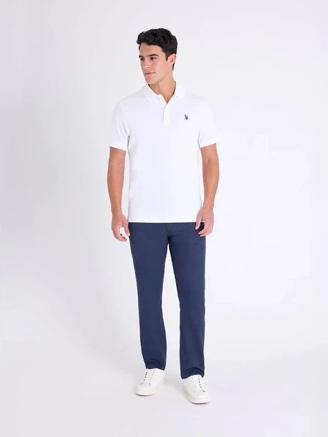 Поло длинное мужское U.S. Polo Assn 113045-9800A(WHITE) M Белое (786667082480) - изображение 4