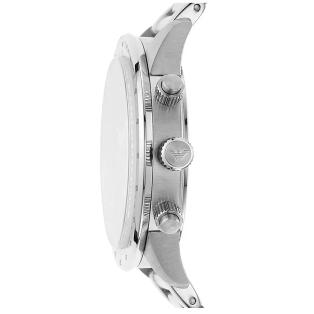 Чоловічий наручний годинник Emporio Armani Watch Mario AR11306 44мм брендовий срібний із синім циферблатом - зображення 2