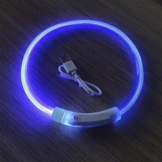 Світний LED-комір для собак світлодіодний нашийник для тварин 30-70 см - Фото 2 Світний LED-комір для собак світлодіодний нашийник для тварин 30-70 см - зображення 2