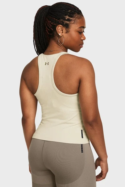 Жіночий бежевий топ Vanish Elite Seamless Tank Under Armour SM 1383652-273 - зображення 2