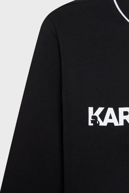 Жіночий чорний світшот LOGO PIPING Karl Lagerfeld XL A2W20066 - изображение 3