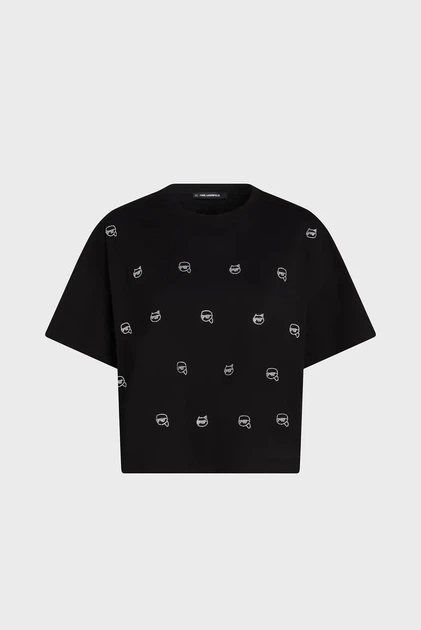 Жіноча футболка з візерунком IKONIK 2.0 Karl Lagerfeld M 246W1701 - зображення 5