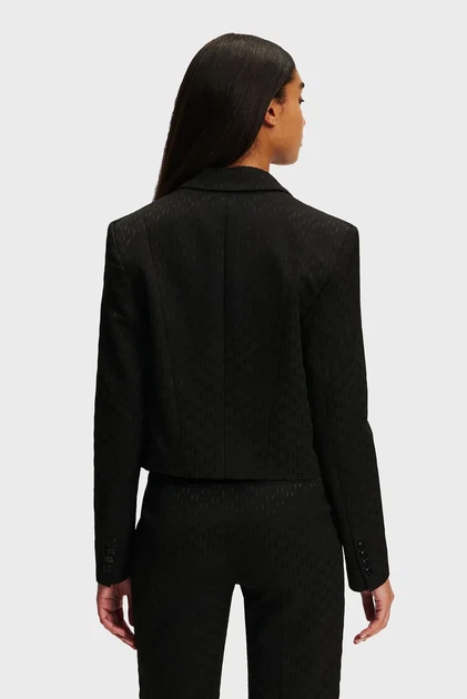 Жіночий чорний жакет із візерунком MONOGRAM Karl Lagerfeld 42 246W1407 - зображення 3