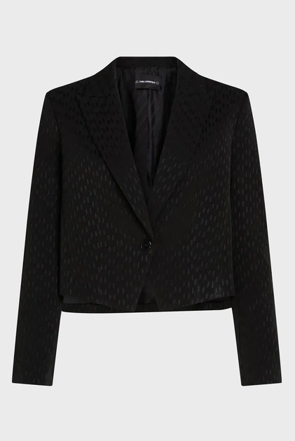 Жіночий чорний жакет із візерунком MONOGRAM Karl Lagerfeld 42 246W1407 - зображення 5