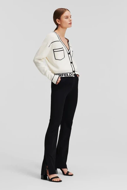 Жіночий білий кардиган SHORT LOGO CARDIGAN Karl Lagerfeld S 231W2011 - изображение 3