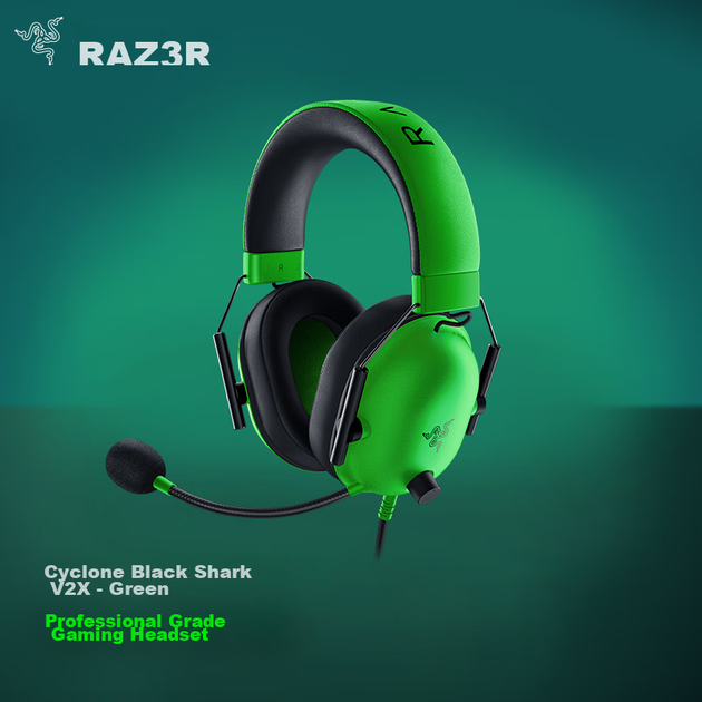 Наушники Razer BlackShark V2 X Green - Фото 4 Наушники Razer BlackShark V2 X Green - изображение 4