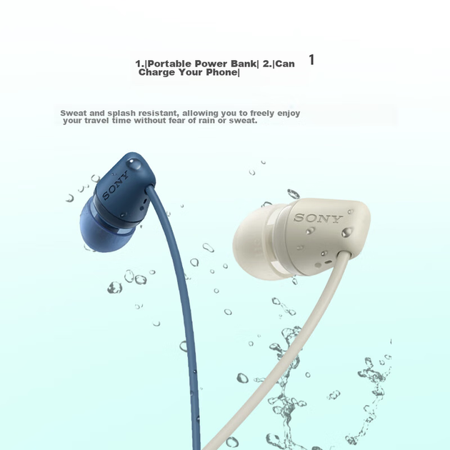 Наушники Sony WI-C100 Blue - изображение 7