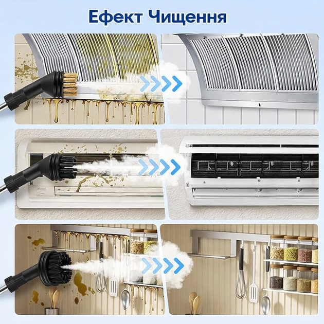 Потужний пароочисник ручний 2500 Вт 3 бар для глибокого очищення кухні ванни меблів і килимів - зображення 4