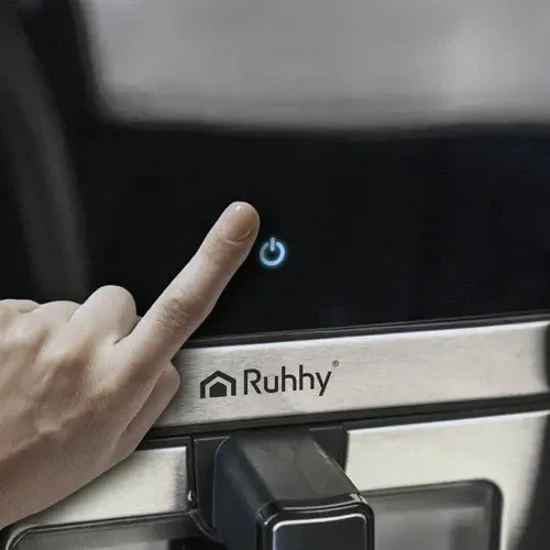 Аэрофритюрница без масла RUHHY 25512 XXL 8 л — Air Fryer, 10 программ, сенсорное управление, антипригарная чаша - изображение 4