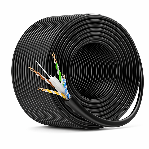 Витая пара CAT5e UTP Одескабель 305 м медная CU черный интернет кабель для улицы и камер - изображение 6
