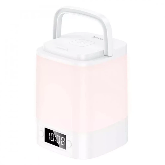 Портативний LED нічник-годинник Hoco HX15 Smart Clock Night Light з акумулятором 1200 mAh настільний світильник 3 режими освітлення білий - зображення 3