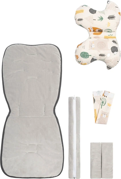 Wkładka + poduszka do wózka Caretero Deluxe Leśny świat 80 x 35 cm (5908310395425) - obraz 2