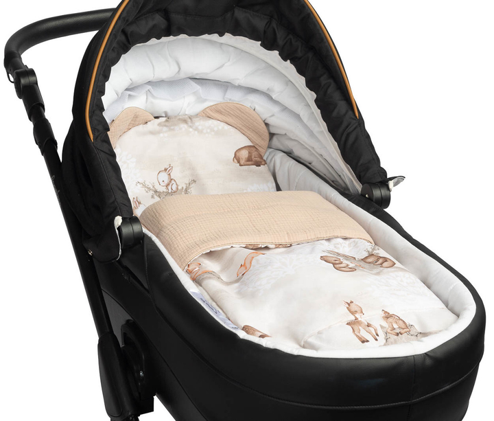 Komplet do wózka Sensillo Muslin poduszka + koc brązowy (5908310399164) - obraz 3