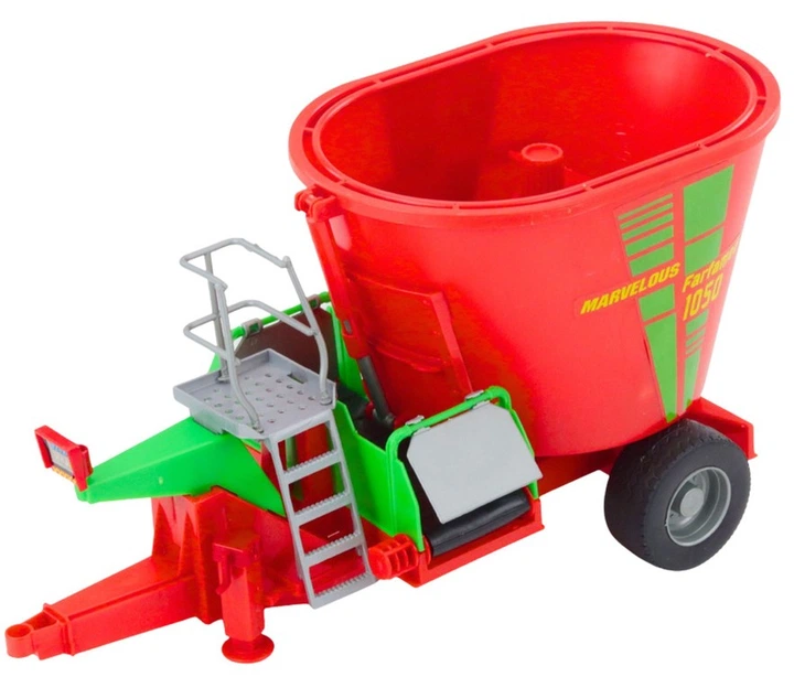 Zabawka LEAN Toys Traktor Rolniczy Farmerski Z Przyczepą Mieszalnik Paszy 50cm Zielona (5905991060543) - obraz 3