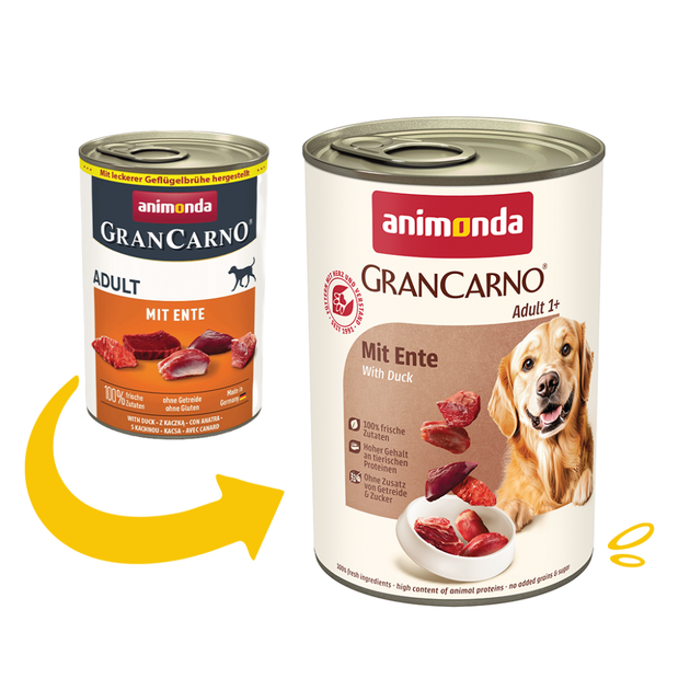 Влажный корм для собак GranCarno Adult with Duck с уткой 400 г (MLZ9282) - изображение 2
