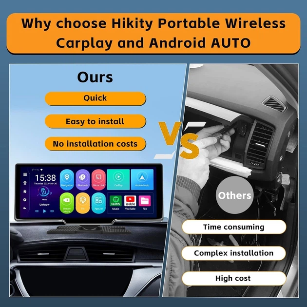 Автомагнітола Hikity A3372G64 3UK / 10.3" / Сенсорна / 2/32Гб / Android 12 / Apple CarPlay / Android Auto / Bluetooth / WI-FI / GPS / USB / AUX / TF Card b6 - Б/В - зображення 5
