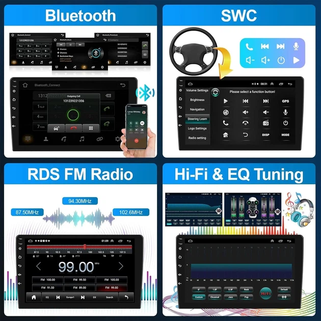 Штатная автомагнитола Podofo для Honda Accord 2003-2007 / 10.1" / Сенсорная / 2/64Гб / Android 13 / Apple CarPlay / Android Auto / Bluetooth / WI-FI / GPS / USB 10060912811111 b4 - изображение 4