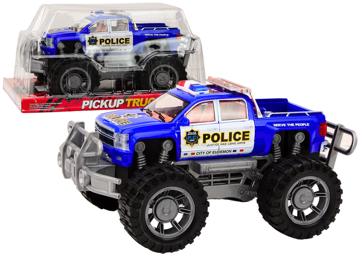 Samochód policyjny Lean Toys Pickup Terenowy Wóz Policji Niebieski (5905991017943) - obraz 3