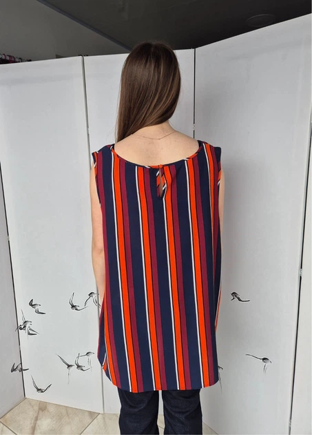 Блузка майка жіноча без рукавів в смужку Only Cиня 16752 4XL (укр 56-60) - зображення 9