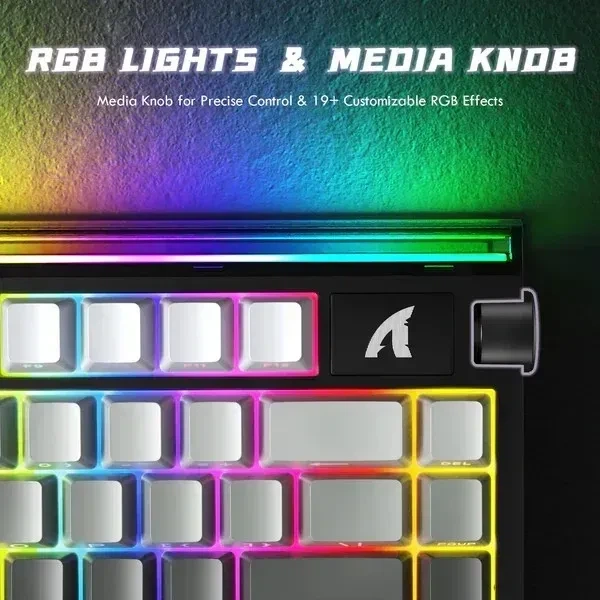 Магнитная клавиатура ATTACK SHARK R85 HE Grey Gradient, Hall Effect, Rapid Trigger, 8000 Гц опроса, RGB подсветки - Фото 8 Магнитная клавиатура ATTACK SHARK R85 HE Grey Gradient, Hall Effect, Rapid Trigger, 8000 Гц опроса, RGB подсветки - изображение 8