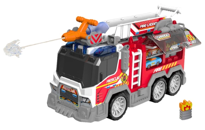 Wóz strażacki Lean Toys z dźwiękiem, światłami i napędem oraz z otwieranymi drzwiami 27887 Czerwony (5905991083108) - obraz 2
