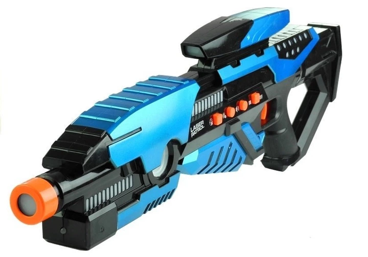 Kosmiczny pistolet zabawkowy LEAN Toys LED dźwięk 5 kolorów Czarny-turkusowy 549022 (5905323219496) - obraz 2