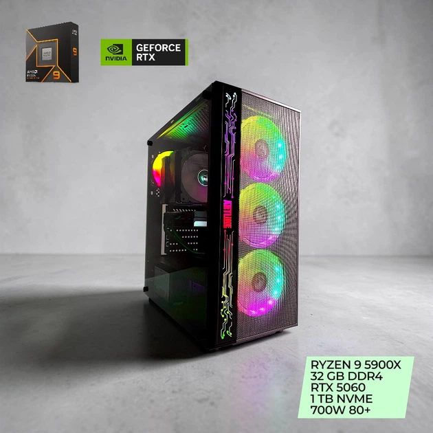 Игровой ПК AMD Ryzen 9 5900X / NVIDIA RTX 5060 / 32 GB DDR4 / 1 TB