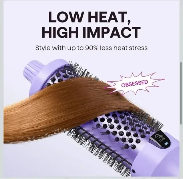 Термощетка Wavytalk Blowout Boost 1.5", щетка-плойка с ионизацией, керамическая, 3 температур, для объема и локонов фиолетовая - изображение 6