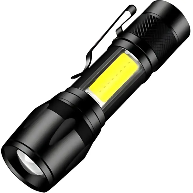 Ліхтар ручний акумуляторний BL 513 з USB зарядкою ZOOM і боковим COB світлом - Фото 1 Ліхтар ручний акумуляторний BL 513 з USB зарядкою ZOOM і боковим COB світлом - зображення 1