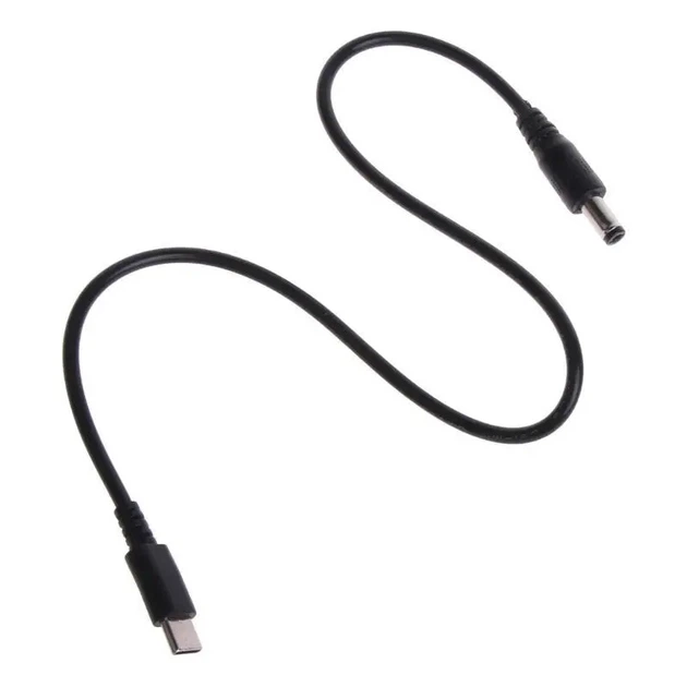 Кабель питания PD Type-C to DC 5.5x2.1mm (12V 3A Max), универсальный (Male to Male), 40mm, Black - изображение 2