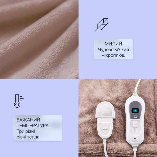 Электроодеяло KLARSTEIN Dr. Watson с 3 режимами нагрева 120 Вт (10031580) - изображение 2