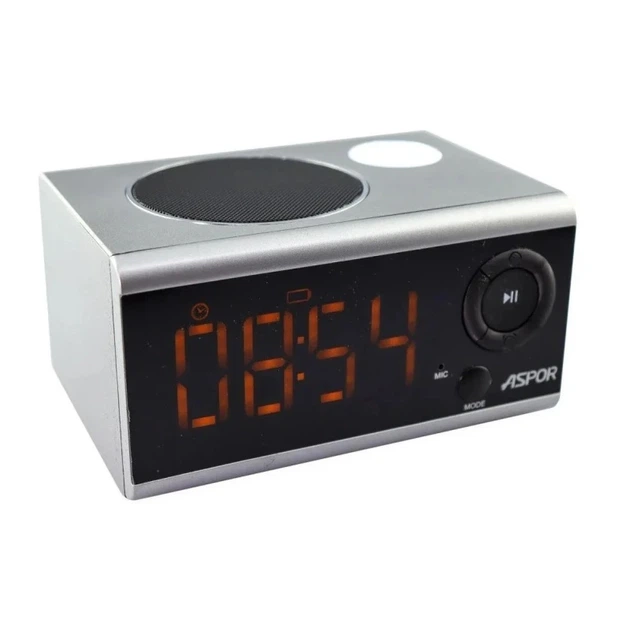 Bluetooth колонка Aspor A659 горізонтальна- срібло - Фото 3 Bluetooth колонка Aspor A659 горізонтальна- срібло - зображення 3