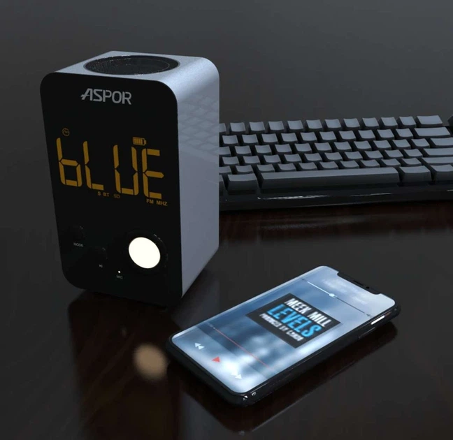 Bluetooth колонка Aspor A658 вертікальна- срібло - Фото 3 Bluetooth колонка Aspor A658 вертікальна- срібло - зображення 3