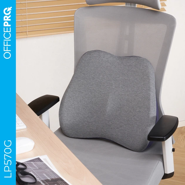Ергономічна подушка для попереку OfficePro LP570G Gray - Фото 3 Ергономічна подушка для попереку OfficePro LP570G Gray - зображення 3
