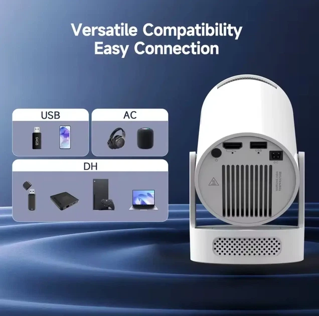 Проектор Magcubic HY300 Pro Plus, Android 14, WiFi, 290 ANSI. домашний кинотеатр, android TV - Фото 3 Проектор Magcubic HY300 Pro Plus, Android 14, WiFi, 290 ANSI. домашний кинотеатр, android TV - изображение 3