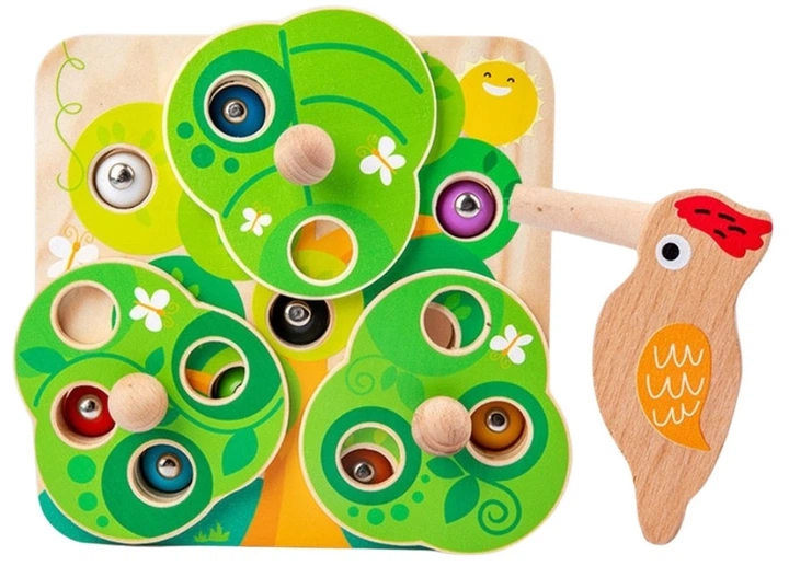 Гра на спритність Tooky Toy дерев'яна Дістань черв'ячків 2в1 (TP526) (6976831553555) - зображення 3