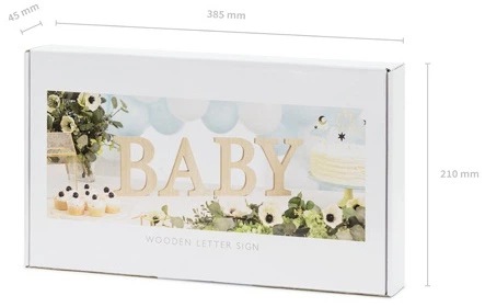 Дерев'яний напис Party Deco Baby 16.5-21.5 x 19.5 см (5904555014879) - зображення 2