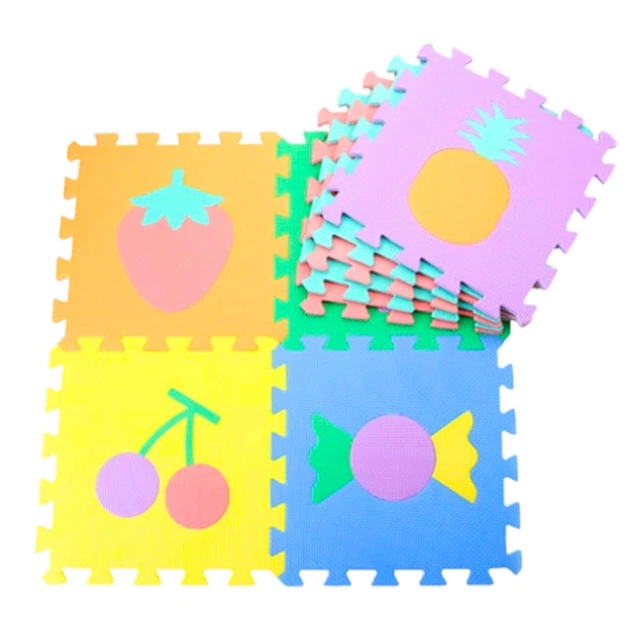 Mata-puzzle miękka kontrastowa edukacyjna Lean Toys Pianka EVA, Owoce i Słodycze (16 el.) (5905991068334) - obraz 2