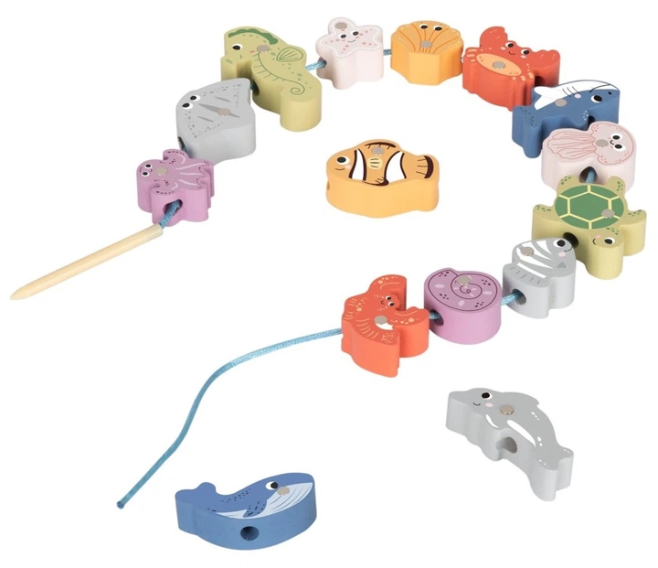 Drewniana gra edukacyjna Tooky Toy Wieża balansująca Łowienie ryb 23 elementy (TJ758) (6976831551223) - obraz 5