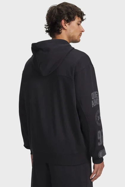 Чоловіче чорне худі UA Rival LW Graphic FZ Under Armour L 6014687-001 - Фото 2 Чоловіче чорне худі UA Rival LW Graphic FZ Under Armour L 6014687-001 - зображення 2