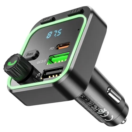 FM-модулятор Borofone BC53 PD20W+QC3.0 Black - зображення 4